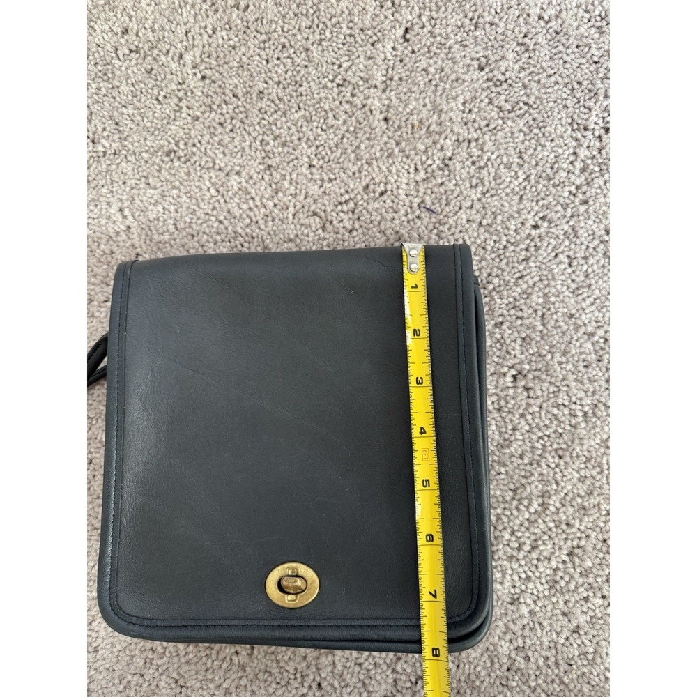 COACH Vintage Bonnie Cashin USA Compact Pouch Crossbody Bag Black Leather Square - Picture 5 of 8